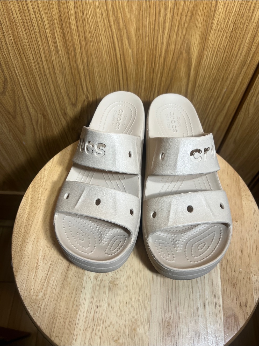 CROCS Kids Beige Slide Sandals
